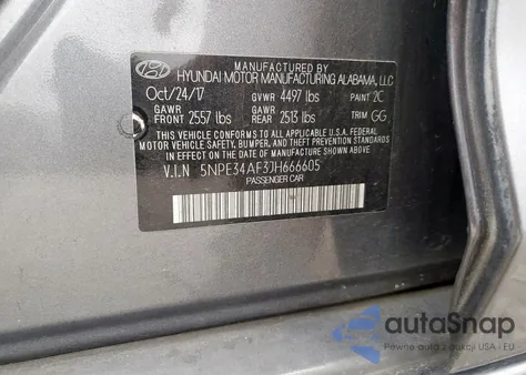 2018 Hyundai Sonata Sport z USA, uszkodzony, nr VIN 5NPE34AF3JH666605